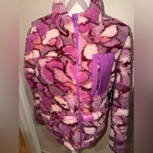 Billabong Pink and Purple fleece Jacket large nwt
